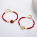 wholesale S925 Silver Yun Chao Xuan Fashion Red Rope Cute Dragon Hetian Jade Zodiac Birth Year Creative Chinese Style Bracelet Anklet-0-1