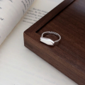 wholesale S925 Sterling Silver Adjustable Open Geometric Irregular Ring, Minimalist Design Unique Finger Ring-0-6