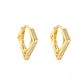 wholesale S925 Sterling Silver Geometric Rhombus Zircon Marquise Stackable Versatile Ear Cuffs-0-6