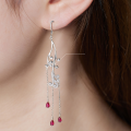 wholesale 925 Sterling Silver New Chinese-style Earrings for Women, Long Tassel Drop Earrings, Minimalist and Luxurious Original Design-0-3