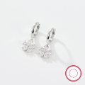 wholesale Metal S925 Silver-White Zircon Five-Petal Flower Ear Clasp Festival Gift-0-4