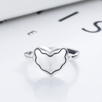 wholesale S925 Sterling Silver Fashion Love Heart Ring Retro Korean Dongdaemun New Style LOVE Open Adjustable Finger Ring for Women-YJ050/approx. 2.6g>Adjustable opening