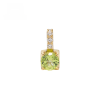 wholesale [10K Gold] Artistry Jewelry New Colorful Gemstone Pendant, Double-Sided Wearable Tourmaline and Peridot Necklace-Green Olive Pendant