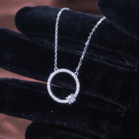 wholesale 9/10/14/18K White Gold Minimalist and Elegant Light Luxury Necklace with Lab-Grown Diamonds-9k gold cultured diamond necklace