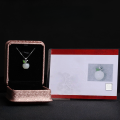 wholesale 925 Sterling Silver Matched Certificate Natural Hetian Jade Apple Pendant Necklace, a Fashionable and Elegant Gift-0-5