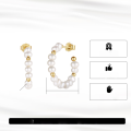 wholesale S925 Sterling Silver, 14K Gold, Natural Freshwater Pearl Elegant and Versatile Hoop Earrings Factory-0-4