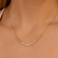 wholesale S925 Sterling Silver Single Row Zircon-encrusted Round Collarbone Necklace, A Classic And Versatile European And American Best-seller-0-2