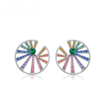wholesale S925 Sterling Silver Fashion Dopamine Jewelry Rainbow Pinwheel Earrings Women's Unique Design Wholesale-0-0