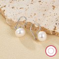 wholesale S925 Silver Cross-Border Europe and America Hot-Selling Freshwater Pearl Ear Clasps, Simple and Fashionable Retro High-End Earrings-0-0