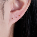 wholesale 999 Sterling Silver Ear Care Studs, Mini Double-ended Ear Cartilage Studs, Simple and Stylish Women's Live Streaming Fashion Best-seller-0-3