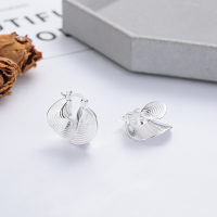 wholesale S925 silver fashionable and unique European and American exaggerated brushed texture geometric stylish trendy earrings and ear cuffs-YR449M/approx. 6.6g>925 silver