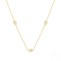 wholesale S925 Sterling Silver Ins-style Zircon Inlaid Collar Necklace, Simple And Fashionable Korean And Japanese Accessories For Drop Shipping-Gold 925 silver