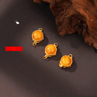 wholesale Gold-plated S925 Silver Natural Beeswax Double-Ear Back Cloud Gau Box Bracelet String Accessory DIY Jewelry Component Ancient Gold Technique-Beeswax Gawu Box