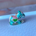 wholesale Gold-Plated S925 Ancient Silver Enamel Lucky Rocking Horse Necklace Bracelet Pendant DIY Accessories-0-9