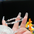wholesale 999 Sterling Silver Bow Middle-to-Older Children's Bracelet for Girls, Elementary School Kids, Silver Jewelry, Single Piece-0-31