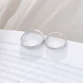 wholesale S925 Sterling Silver Matching Couple Rings, Unisex Pair, Small and Fresh Cross Star Open Adjustable Finger Rings-0-1