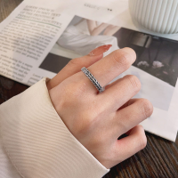 wholesale S925 Sterling Silver Retro Creative Dragon Scale Carved Design Ring Ethnic Style Niche Trend Adjustable Index Finger Ring-1191J/approx. 2.4g Adjustable opening