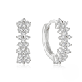 wholesale S925 Sterling Silver Super Sparkly Single Row Petal Zircon-studded Ear Hoop Clasp Earrings For Women,-0-4