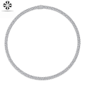 wholesale Silver-plated gold Moissanite Cuban chain necklace, cross-border hot-selling new artificial collarbone chain, source factory ready stock wholesale-0-9