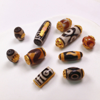 wholesale Gold-plated S925 Silver Agate Tianzhu Barrel Bead Spacer Beads Accessories Bracelet String DIY Semi-finished Product New Arrival Special Offer-Style 9