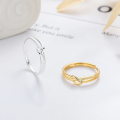 wholesale S925 Sterling Silver European and American Cross-Border Geometric Three-Dimensional Twist Knot Ring Creative New Openable Adjustable Ring for Women-0-0