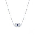 wholesale S925 Sterling Silver Classic Ins-style Blue Eye Pendant with Inlaid Diamonds,-0-6