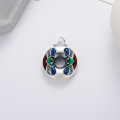 wholesale S990 Silver Vintage Antique Heavy Duty Resin Enamel Round Hollow-Out Peace Buckle Exquisite DIY Pendant Accessory-0-1
