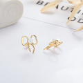 wholesale S925 Silver Fashion Korean Style Creative Bow Pearl Earrings with Ear Studs-0-1