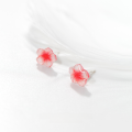 wholesale S925 Silver Nalan Small Fresh Sweet Peach Blossom Ear Studs Simple Pastoral Style Girl Earrings G3015-0-3