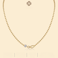wholesale [] 925 Silver Gold Fashion Stackable Necklace Moissanite ChainIns-Moissanite 50 points