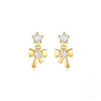 wholesale S925 Sterling Silver Geometric Zircon-inlaid Baroque Irregular Pearl Earrings, A Popular And Uniquely Designed European And American Accessory-Gold#1 925 Silver