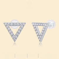 wholesale S925 silver geometric personality and temperament new-style earrings for women, high version, cross-border hot-selling moissanite ear studs-36 Moissanite