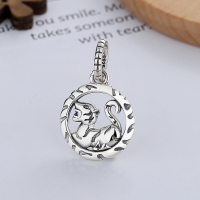wholesale S925 Sterling Silver Fierce and Fearless Little Tiger Pendant, a Trendy and Personalized DIY Accessory for Free Mix-and-Match-076P/single pendant approx. 3.3g 925 sterling silver