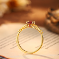 wholesale S925 Sterling Silver Red Elk Full Body French Light Luxury Minimalist Ring, Unique Niche Retro Fashion Commuter Ring for Women-0-3
