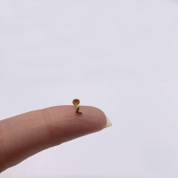 wholesale S925 Sterling Silver Ins-style Diamond Flat Head Threaded Cartilage Ear Stud, New Petite and Versatile Design-Single gold #1