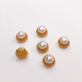 wholesale S925 gold-plated silver natural pearl spacer bead ruyi round platform hand plaque peanut pendant bracelet string DIY semi-finished product-0-1
