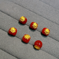wholesale S925 Gold-Plated Silver Natural Southern Red Agate Bead Spacer Barrel Bead DIY Accessories Bracelet Necklace-0-5