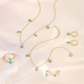 wholesale S925 Sterling Silver Star Moon Turquoise Necklace Bracelet Ring Earring Set-0-4