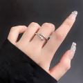wholesale Sterling Silver Light Luxury Niche Design Ultra-Sparkling Zircon Spirit Snake Ring for Women Adjustable Index Finger Ring Minimalist Style-0-1