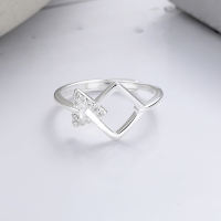 wholesale S925 Sterling Silver Cross-Border Hot Selling Geometric Irregular Shape Design Versatile Fashion Open Ring-YDJ1119/approx. 1.9g Adjustable opening