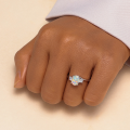 wholesale S925 Sterling Silver Opal Flower Turquoise Ring, Fashionable, Retro, Niche Design For Index Or Pinky Finger-0-2