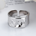 wholesale S925 Sterling Silver Irregular Patchwork Tin Foil Open Ring for Fashionistas Street Style Creative Finger Ring-0-2