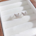 wholesale S925 sterling silver maker's deer earrings for women, elegant and artistic, with small deer and snowflake zirconia earrings-0-3
