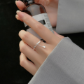 wholesale S925 Silver Nalan Ring for Women, Korean Style Fresh and Simple Smooth Surface Small Bead Chain Adjustable Hand Jewelry J6057-0-3