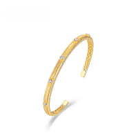 wholesale S925 Sterling Silver French Light Luxury Niche Brushed Bracelet for Women, Vintage Fashion Textured Palace Style Jewelry Wholesale-10K gold 925 silver