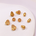 wholesale Metal S925 gold-plated gold bean calabash five-strand spacer bead through-hole accessories bracelet necklace stringing DIY semi-finished products-0-0