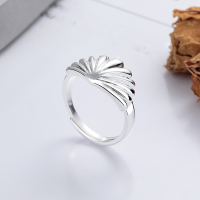 wholesale S925 Sterling Silver Shell-shaped Ring, Fresh and Sweet Korean Style Minimalist Design Versatile Band-1088J/approx. 4.6g Adjustable opening