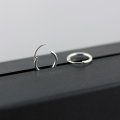 wholesale 990 Sterling Silver Minimalist Smooth Unisex Hoop Earrings-0-2