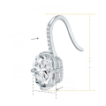 wholesale 925 Silver Gold-Plated Metal, Cross-Border Foreign Trade Hot-Selling Fashionable and Elegant 7*9mm Cushion-Cut Full Moissanite Stud Earrings for Women-0-3
