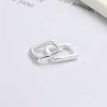 wholesale S925 Sterling Silver Cross-Border European and American Minimalist Ins-Style Square Geometric Versatile Commuting Earrings and Ear Cuffs-0-2